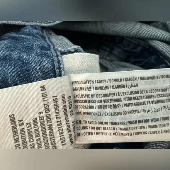 Abercrombie & Fitch Distressed Denim Overalls Raw Hem Boho Comfy Country Size XS - Picture 10 of 11